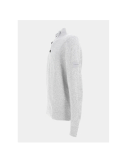 Pull col boutonné lycra blend gris homme - Calvin Klein