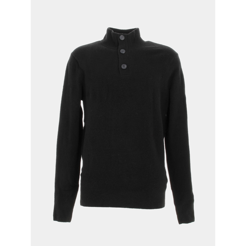 Pull col boutonné lycra blend noir homme - Calvin Klein