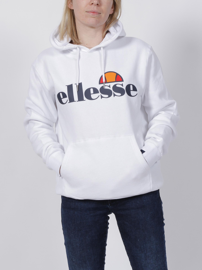 Sweat a capuche torices blanc femme Ellesse Sports Depot