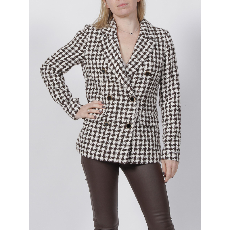 Veste blazer à carreaux maura marron femme - Vero Moda