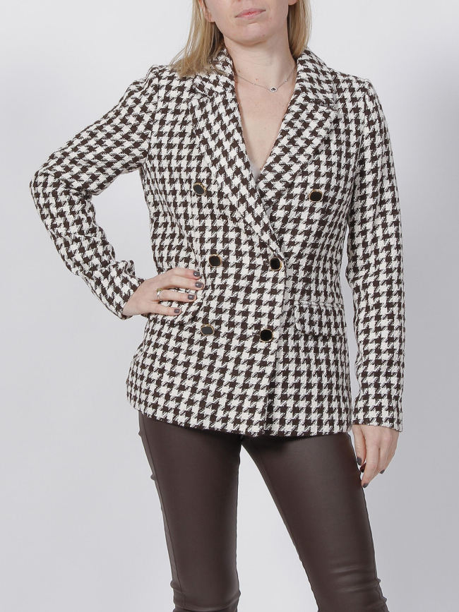 Veste blazer à carreaux maura marron femme - Vero Moda