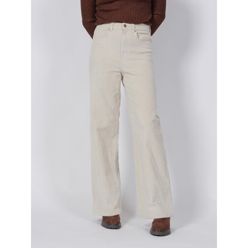 Pantalon wideleg hope beige femme - Only