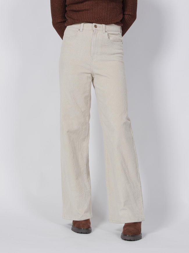 Pantalon wideleg hope beige femme - Only