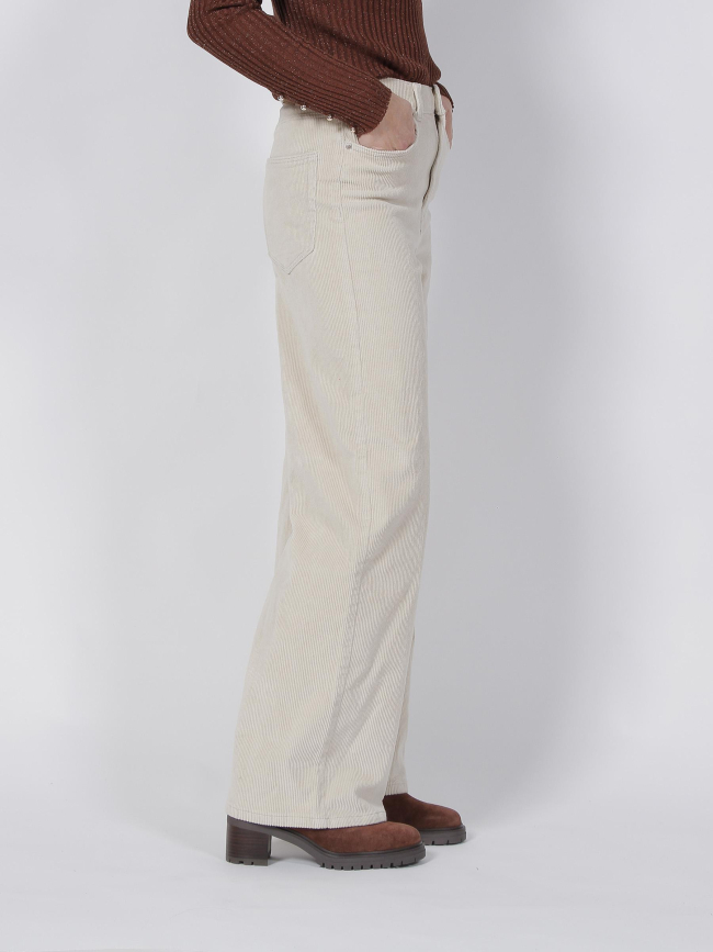 Pantalon wideleg hope beige femme - Only