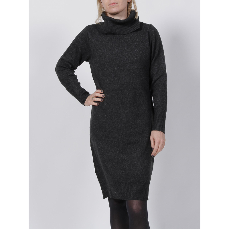 Robe pull col roulé mila noir femme - Deeluxe