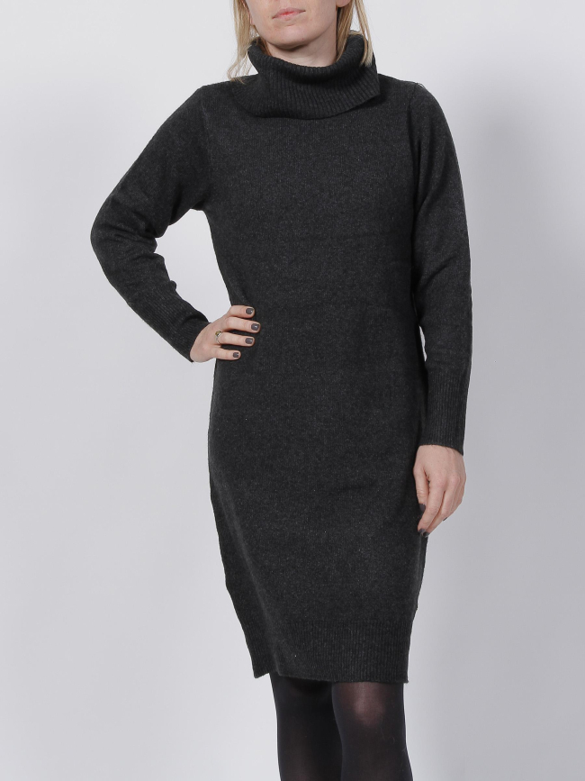 Robe pull col roulé mila noir femme - Deeluxe