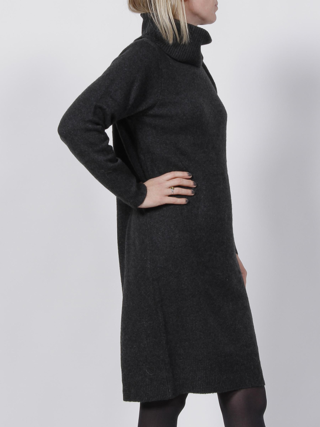 Robe pull col roulé mila noir femme - Deeluxe