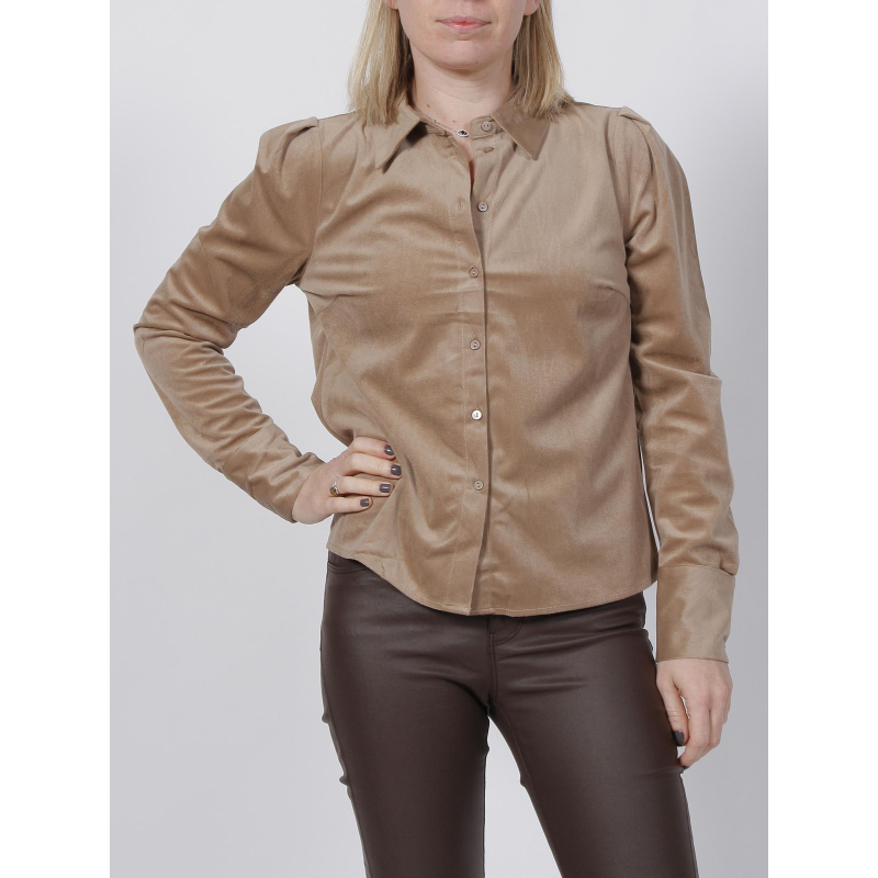 Chemise velours mida taupe femme - Vero Moda