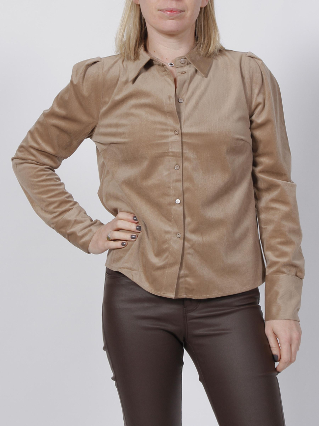 Chemise velours mida taupe femme - Vero Moda