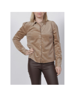 Chemise velours mida taupe femme - Vero Moda