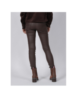 Pantalon slim enduit marron femme - Vero Moda