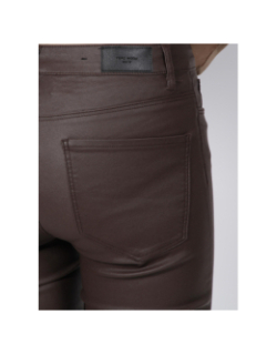 Pantalon slim enduit marron femme - Vero Moda