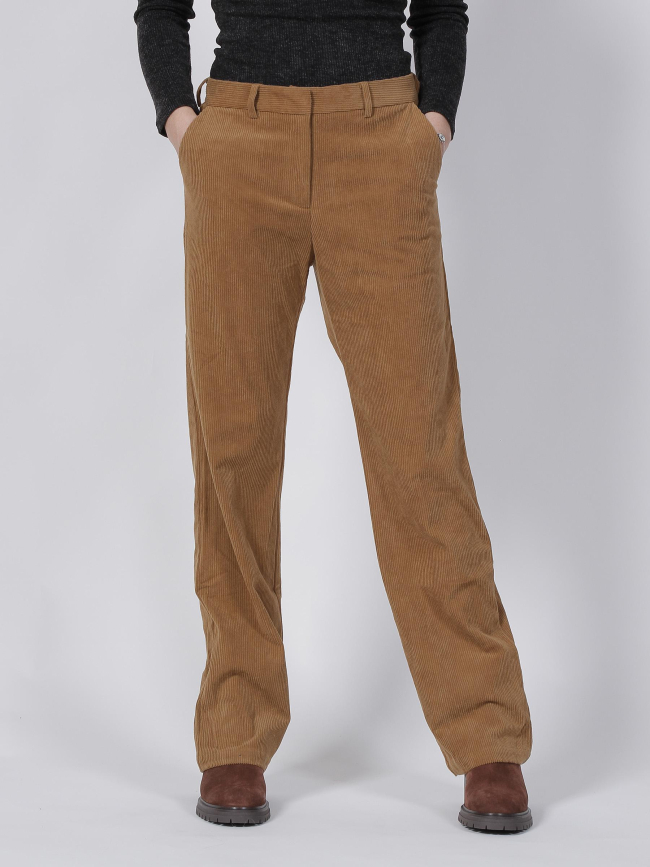 Pantalon wideleg felon camel femme - La Petite Etoile