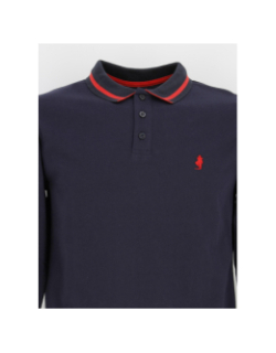 Polo manches longues jersey bleu marine homme - Mcs