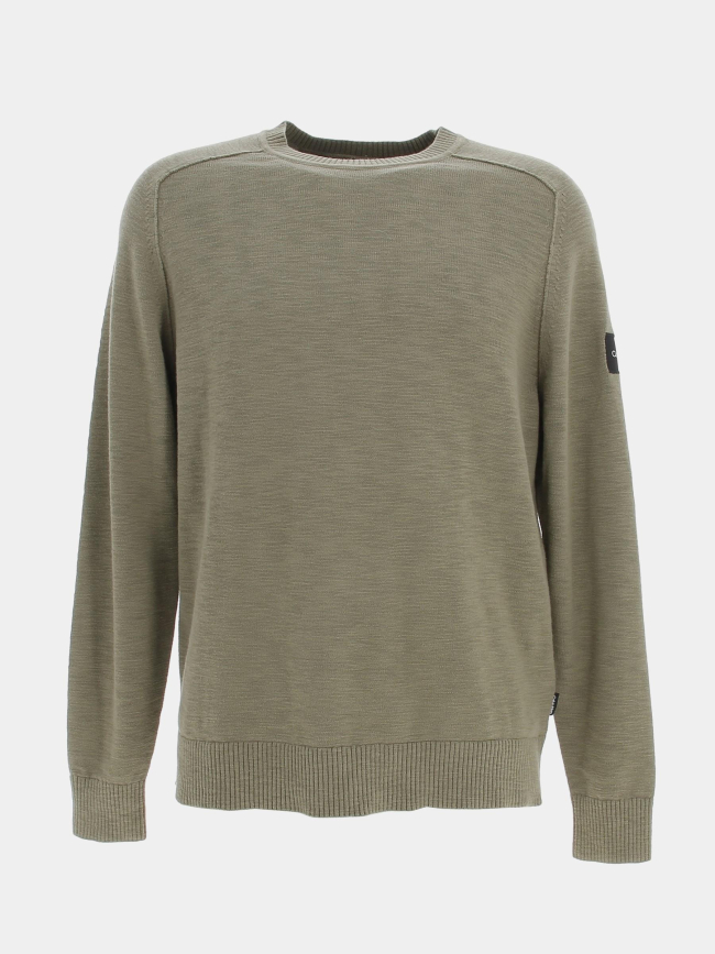 Pull texture vert kaki homme - Calvin Klein