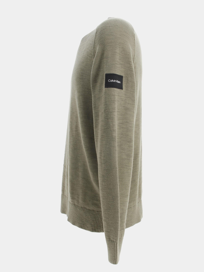 Pull texture vert kaki homme - Calvin Klein