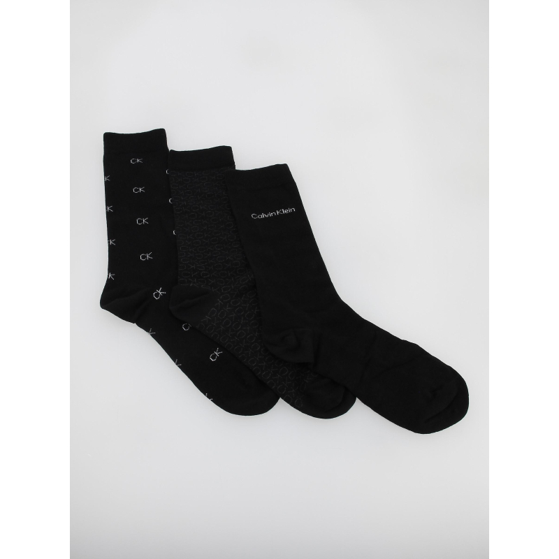 Coffret 3 paires de chaussettes lux noir homme - Calvin Klein