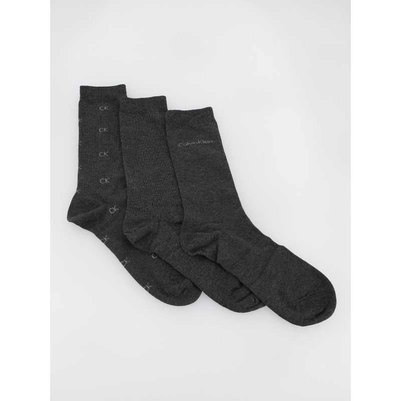 Coffret 3 paires de chaussettes lux gris homme - Clavin Klein