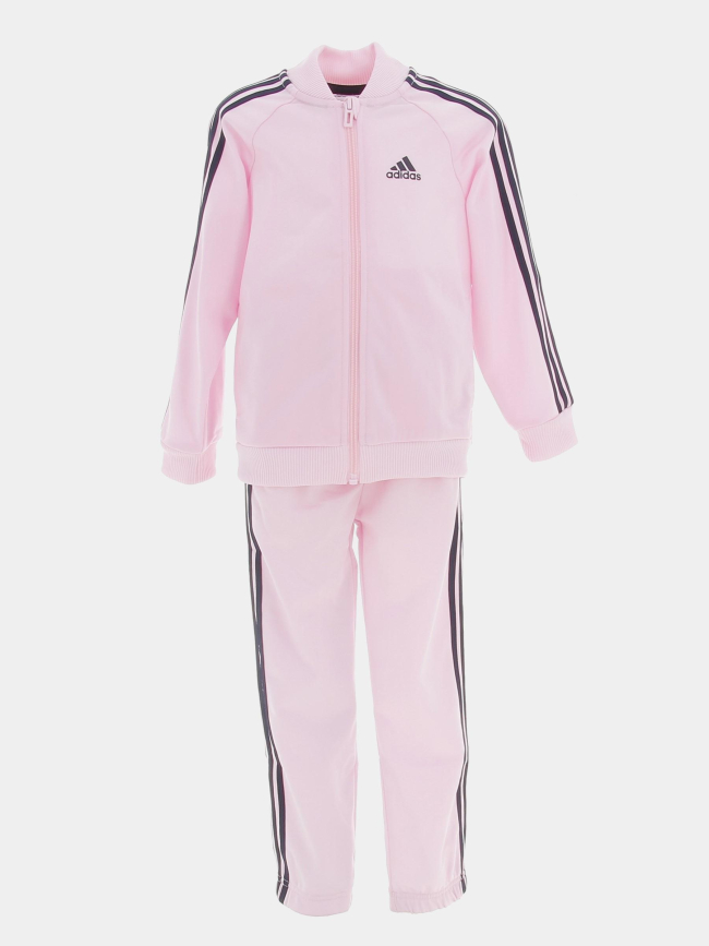 Survêtement veste jogging 3 bandes rose enfant - Adidas