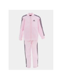 Survêtement veste jogging 3 bandes rose enfant - Adidas