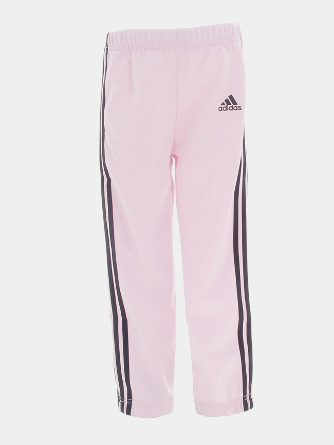 Survêtement veste jogging 3 bandes rose enfant - Adidas