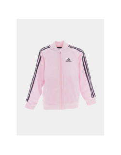 Survêtement veste jogging 3 bandes rose enfant - Adidas