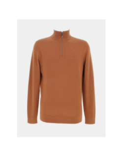 Pull en laine superior zip marron homme - Calvin Klein