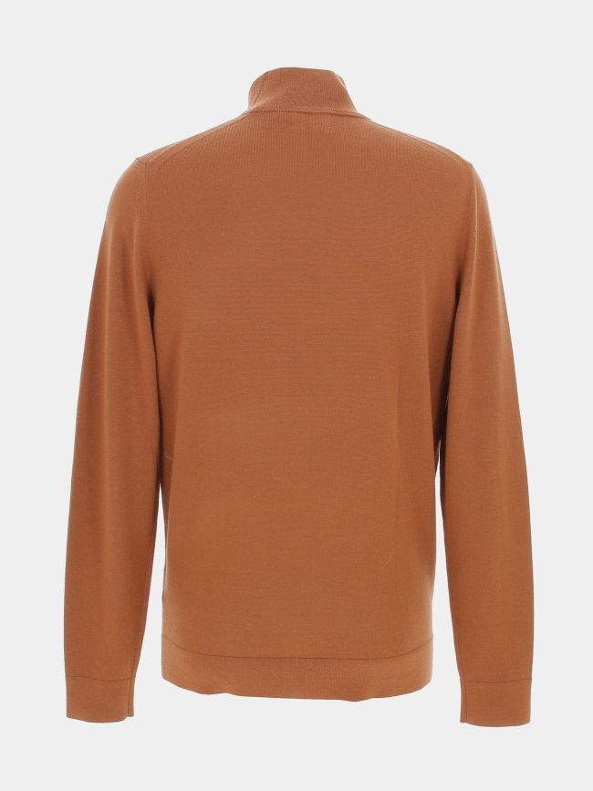 Pull en laine superior zip marron homme - Calvin Klein