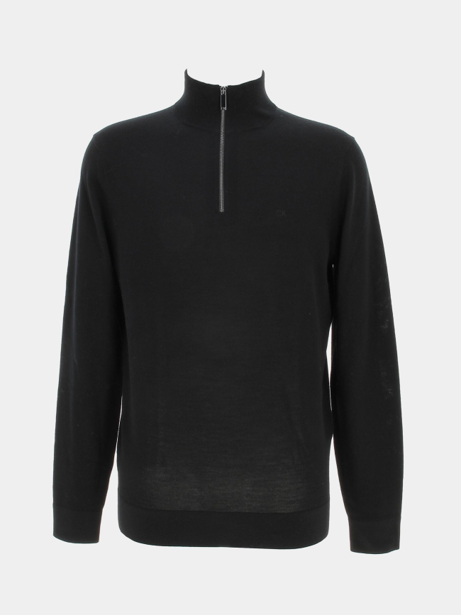 Pull en laine superior zip noir homme - Calvin Klein