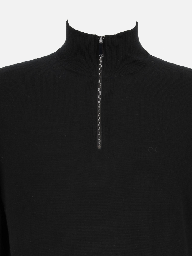 Pull en laine superior zip noir homme - Calvin Klein