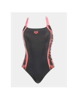 Maillot de bain 1 pièce noir/rose femme - Arena