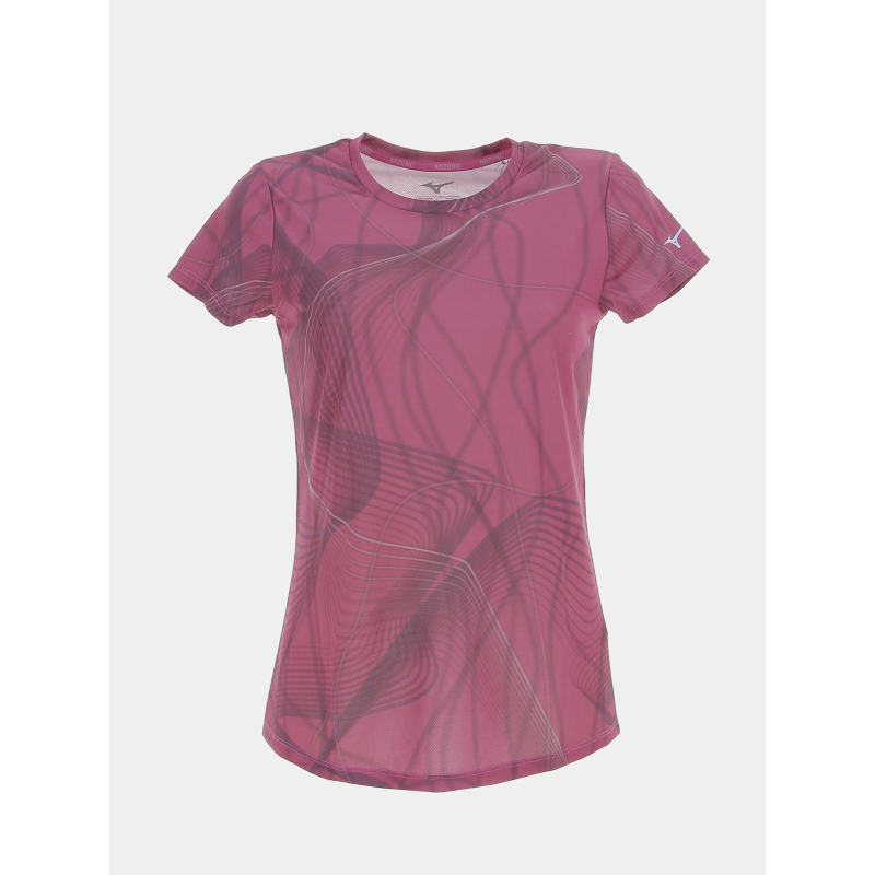 T-shirt de running graphic violet femme - Mizuno