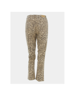 Pantalon taille haute léopard beige femme - Véro Moda