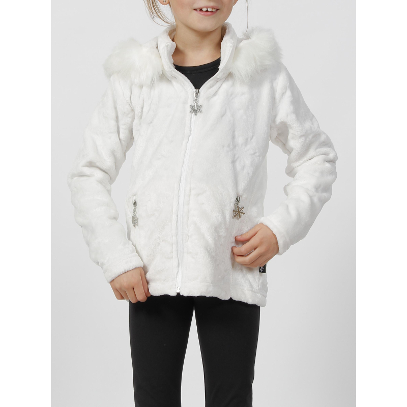 Gilet polaire courmayeur blanc fille - Angele Sportswear