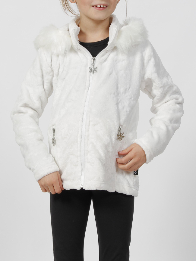 Gilet polaire courmayeur blanc fille - Angele Sportswear