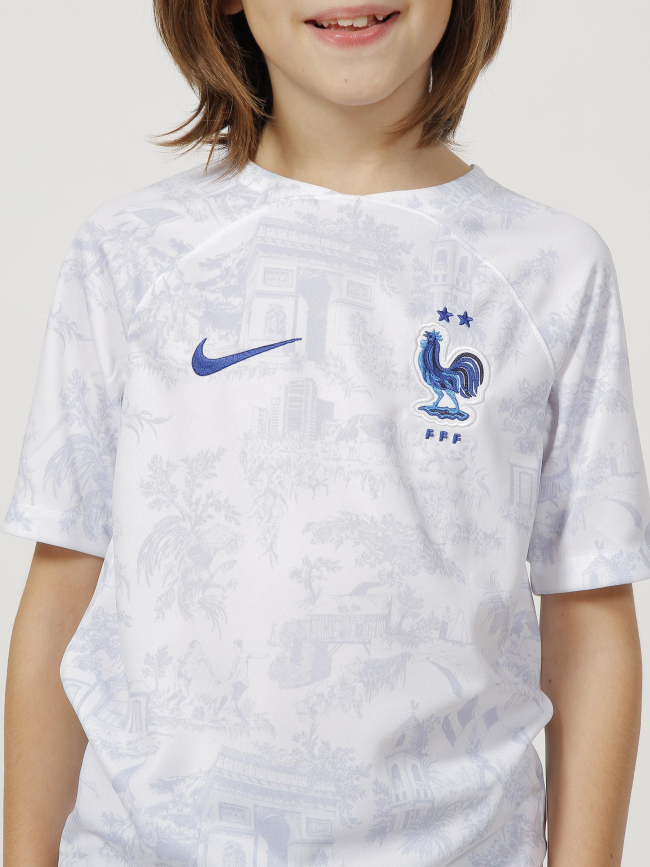 T-shirt de football france fff extérieur blanc enfant - Nike