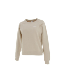 Sweat nsw essential crew beige femme - Nike