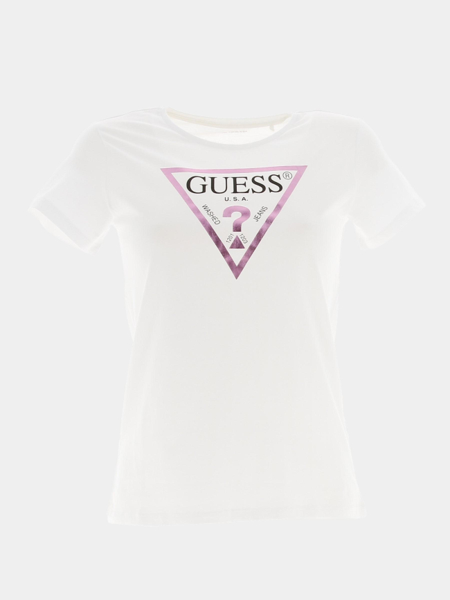 T -shirt uni logo blanc fille - Guess