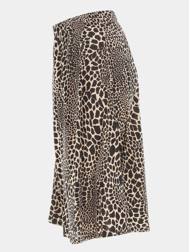 Jupe mi-longue jobbie léopard beige femme - Morgan