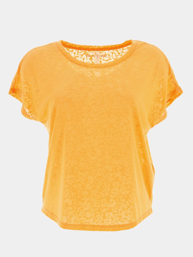 T-shirt top loose orange femme - Only