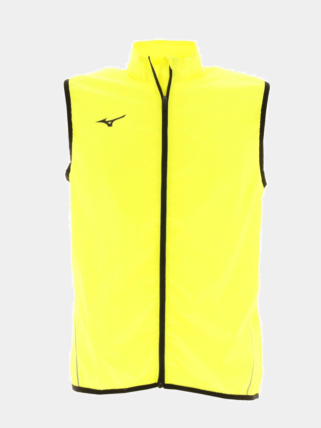 Veste de running sans manche jaune fluo - Mizuno
