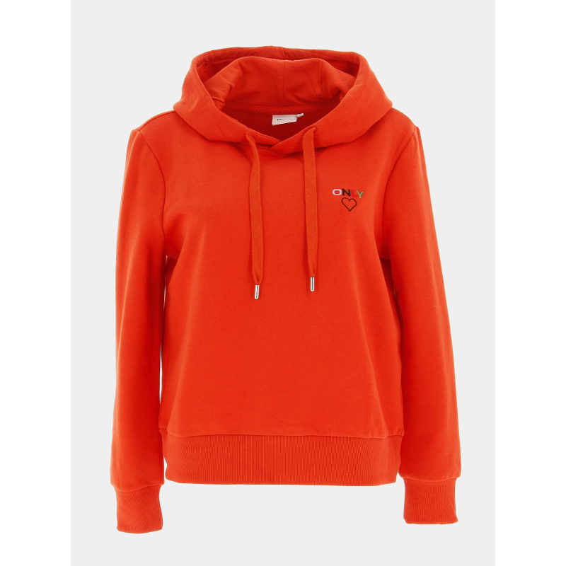 Sweat à capuche noomi orange femme - Only