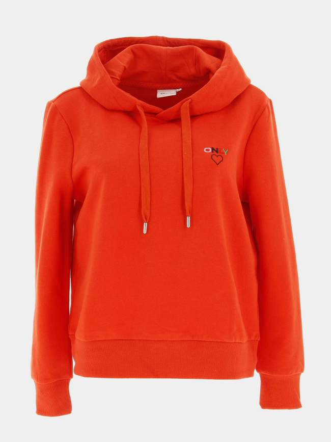 Sweat à capuche noomi orange femme - Only