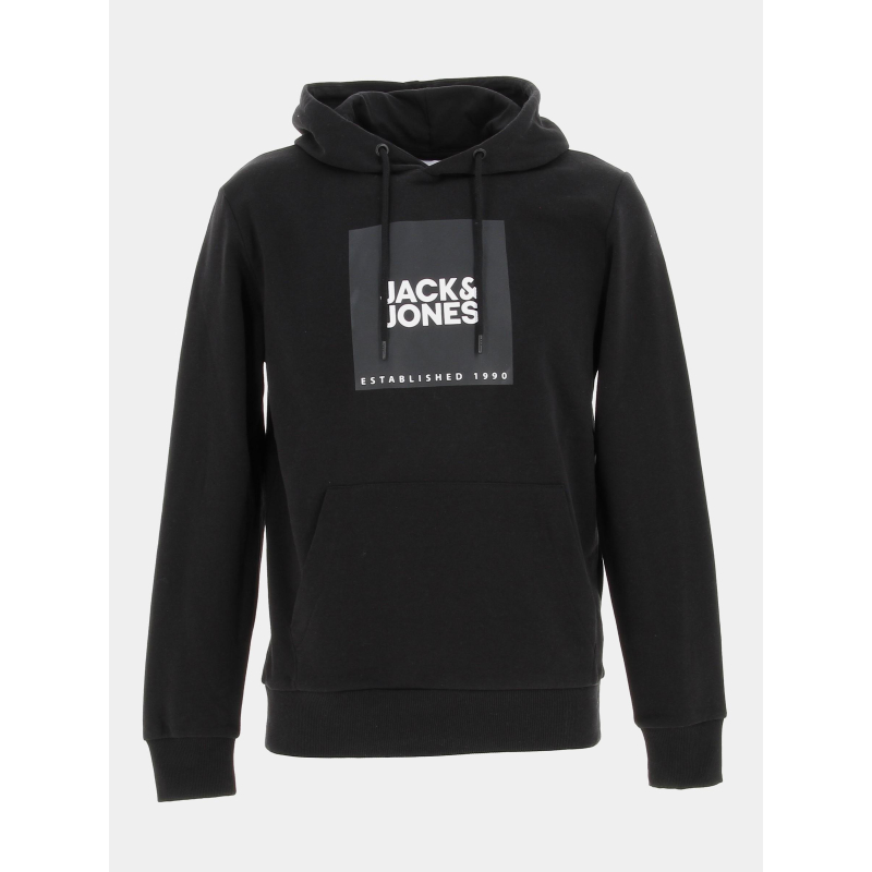 Sweat à capuche big logo noir homme - Jack & Jones