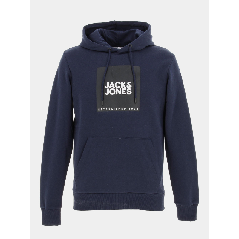 Sweat à capuche big logo bleu homme - Jack & Jones