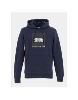 Sweat à capuche big logo bleu homme - Jack & Jones