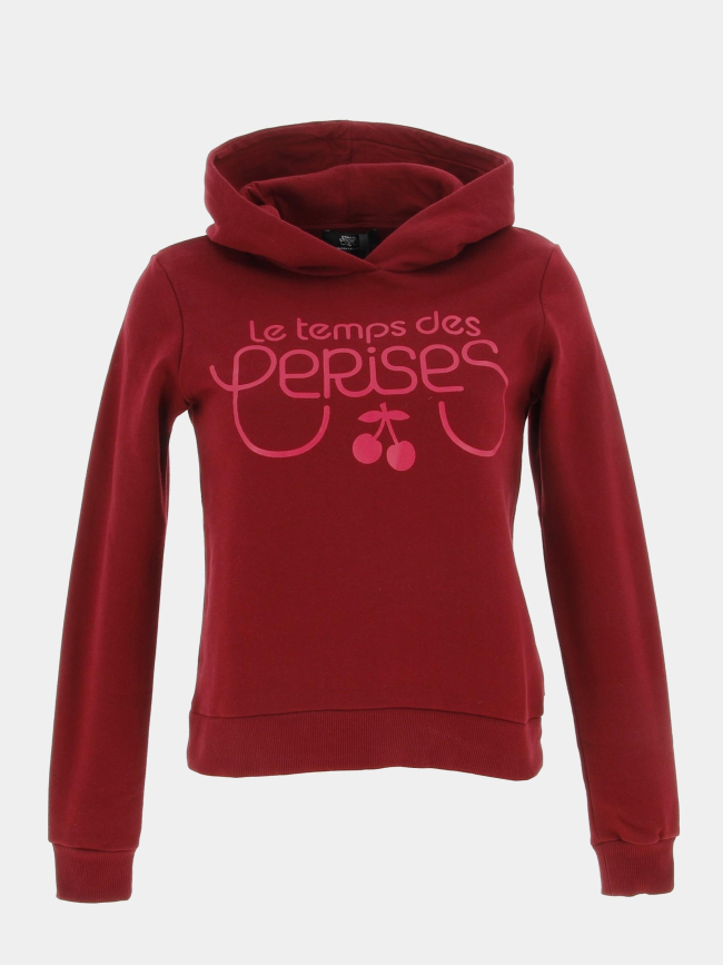 Sweat à capuche bordeaux fille - Le Temps Des Cerises