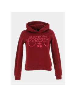 Sweat à capuche bordeaux fille - Le Temps Des Cerises