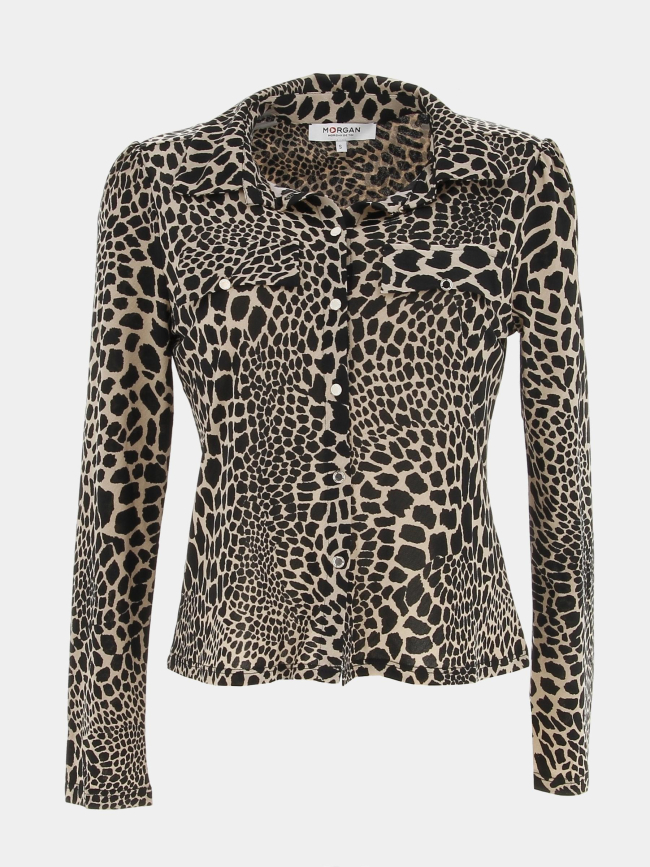 Chemise tobbie léopard beige femme - Morgan
