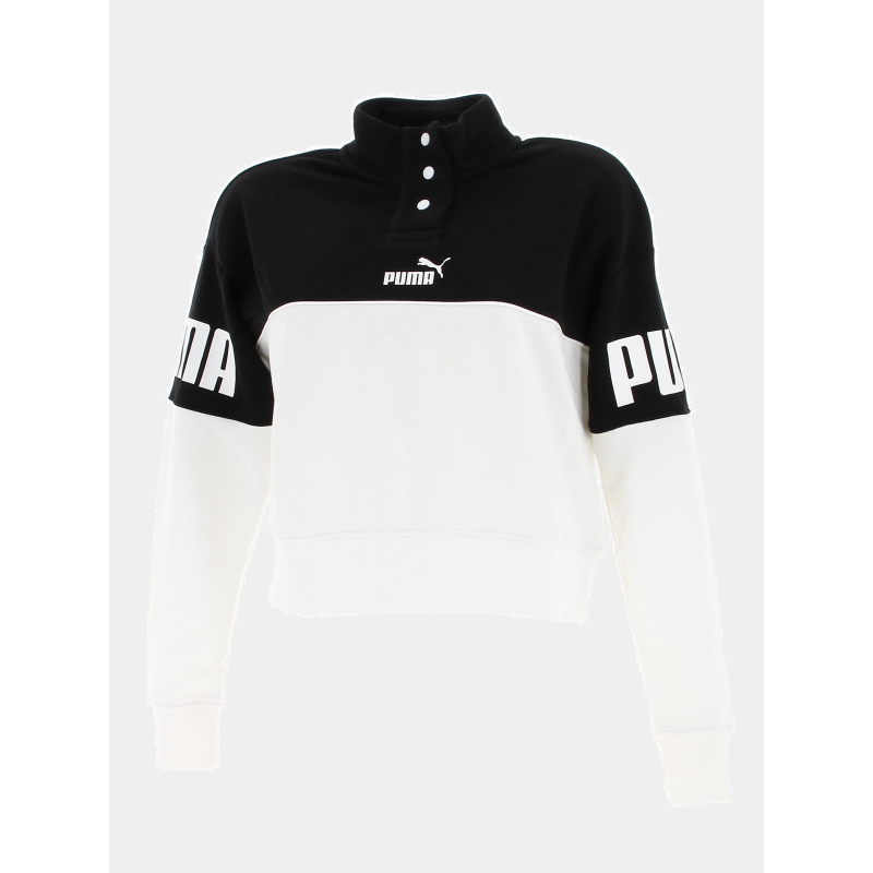 Sweat crop wer hp crew noir/blanc femme - Puma